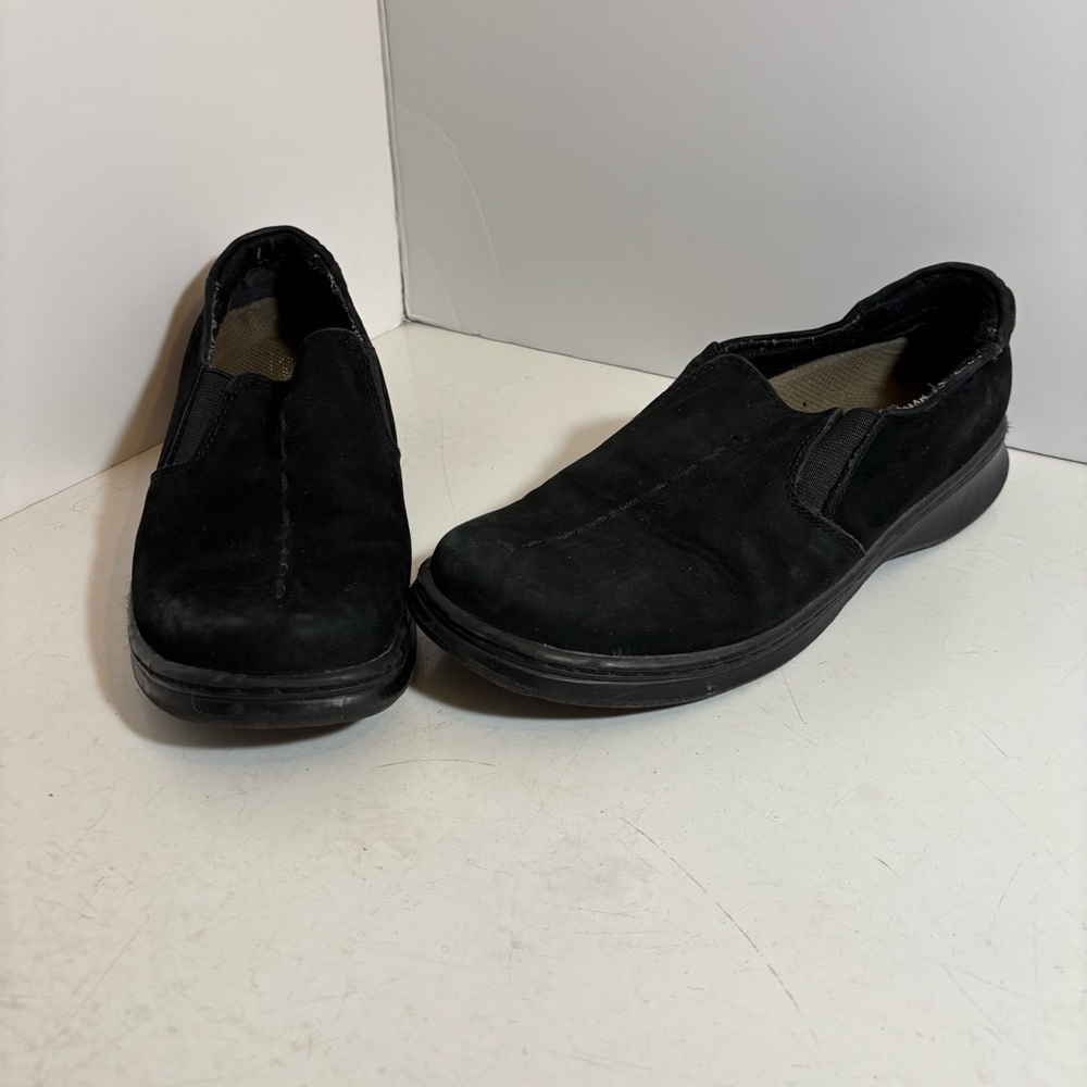 🛍️3/$30‎ Dr. Scholl’s women’s black suede slip on loafer shoes in size 6.5